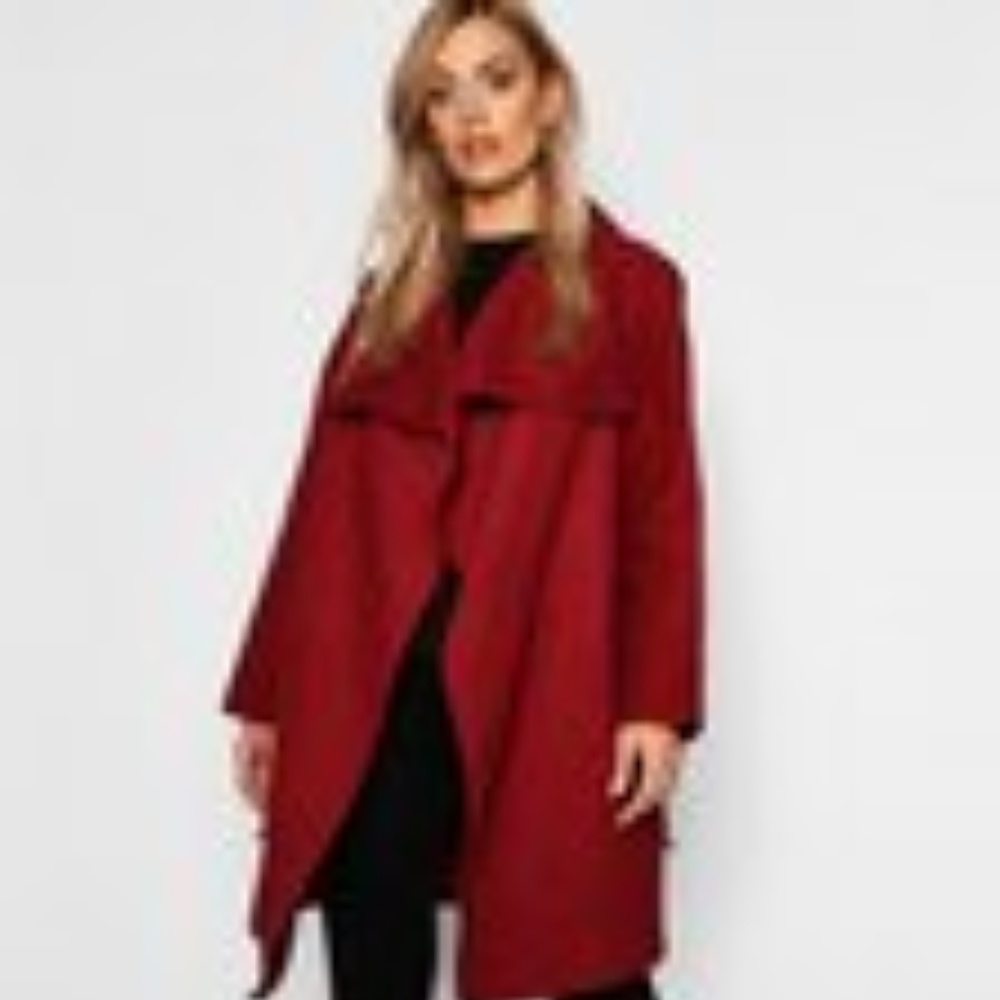 Plus Wool Look Wrap Front Coat